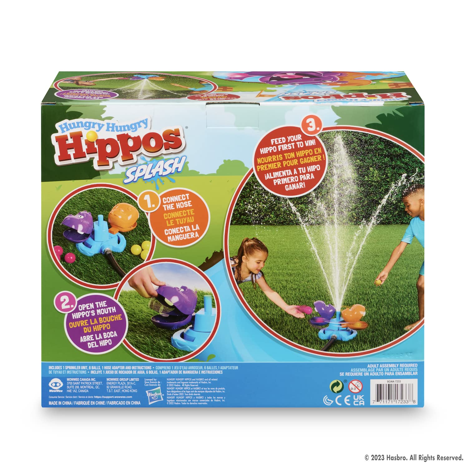Hasbro Hungry Hungry Hippos Splash – Lawn Water Toys Sprinkler Game for Kids