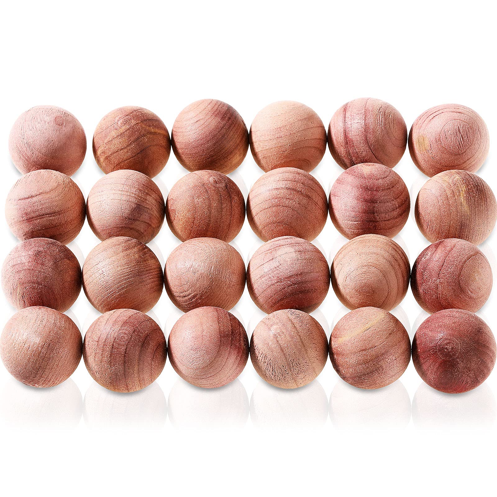 24 Pieces Natural Cedar Balls Aromatic Red Cedar Wooden Moth Balls Cedar Wood Anti Moth Freshener & Deodoriser for Wardrobes Clothes Storage Drawer Wardrobe Freshener Accessories