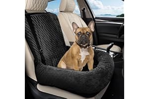 Sephyroth Dog Car Seat for Small/Medium Dogs,Dog Car Bed Washable Pet Travel Safety Car Seat,Super Soft Safe Removable Pet Booster Seat,Fits for All Cars(Black)