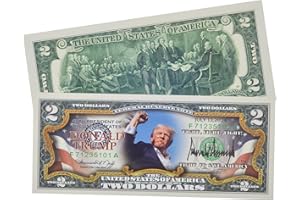RAXHAEK Trump 2 Dollar Bill Trump Merchandise Donald Trump Stand Strong 2024 Fight for Freedom Presidential Uncirculated Commemorative Coin