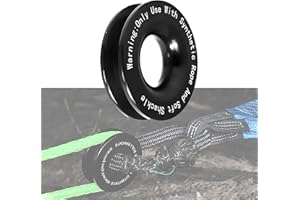 PUNAOSHI Catch car Recovery Ring,55000 lb Load,Black Winch Grab car Block Pulley Towing Ring,Durable 7075 Aluminum Alloy,Low 