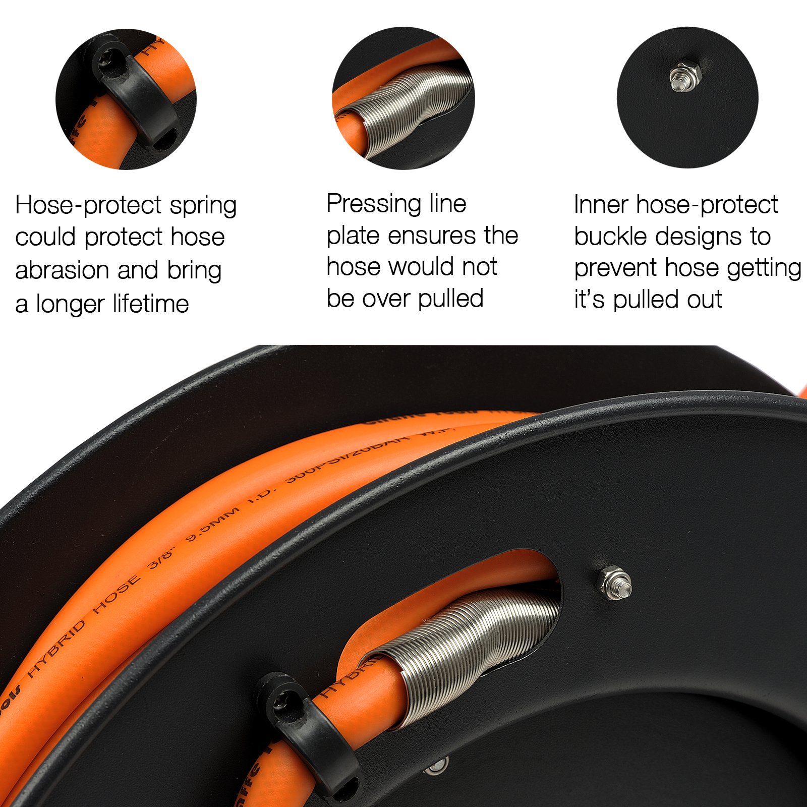 Giraffe Auto Retractable Air /Water Hose Reel with Free 3/8 In. x 25 Ft