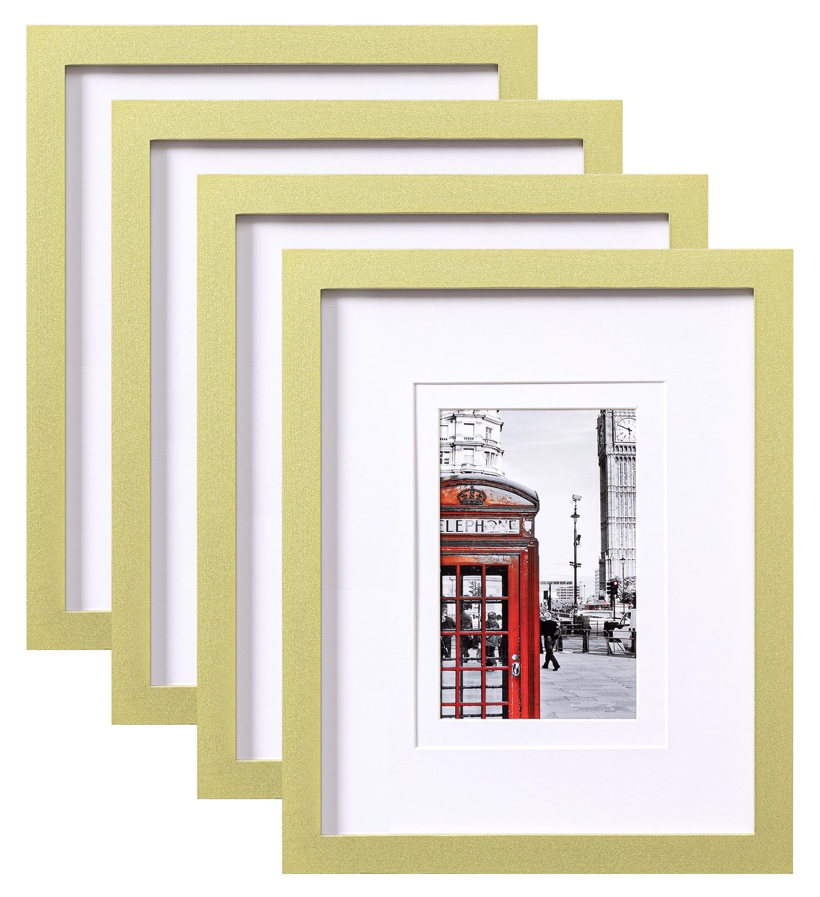 eletecpro 8x10 Picture Frames 4 Pack Made of Pine and Strong Glass ...