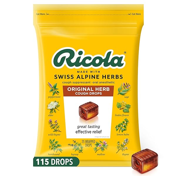 RICOLA ORIGINAL HERB COUGH DROPS, 115 COUNT, COUGH...