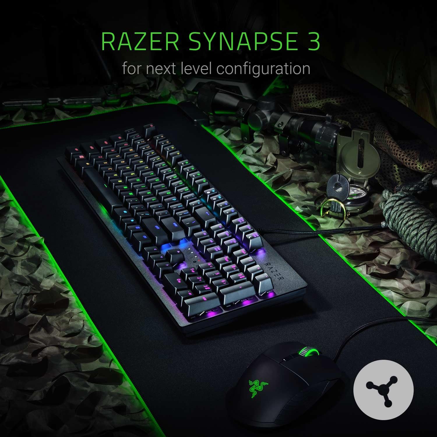 Razer Huntsman Gaming Keyboard: Fastest Keyboard Switches Ever - Clicky Optical Switches - Customizable Chroma RGB Lighting - Programmable Macro Functionality - Classic Black: Computers & Accessories