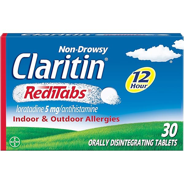 CLARITIN NON-DROWSY REDITABS INDOOR & OUTDOOR ALLERGIES 12 HOUR RELIEF TABLETS – 30 CT, 5MG.