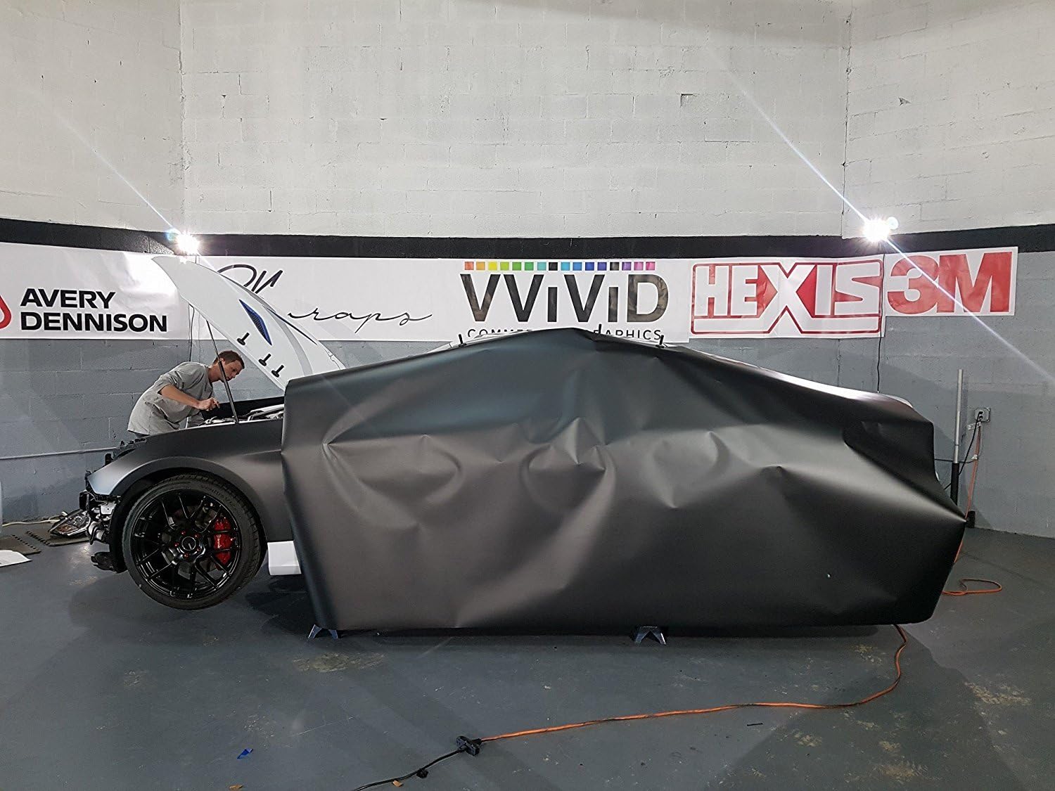 Vvivid Matte Metallic Black Vinyl Wrap 1ft X 5ft