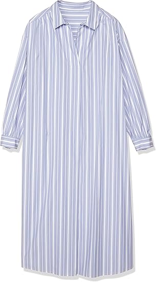 Amazon Co Jp ナチュラルビューティーベーシック ワンピース ランダムストライプシャツワンピース レディース ブルーベース 日本 S 日本サイズs相当 服 ファッション小物