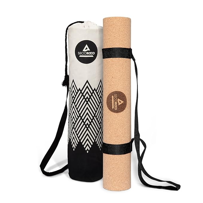 Secoroco Trainings- und Yogamatte aus Kork und Kautschuk in 3mm Stärke aus 100% umweltfreundlichen, natürlichen und rutschfes