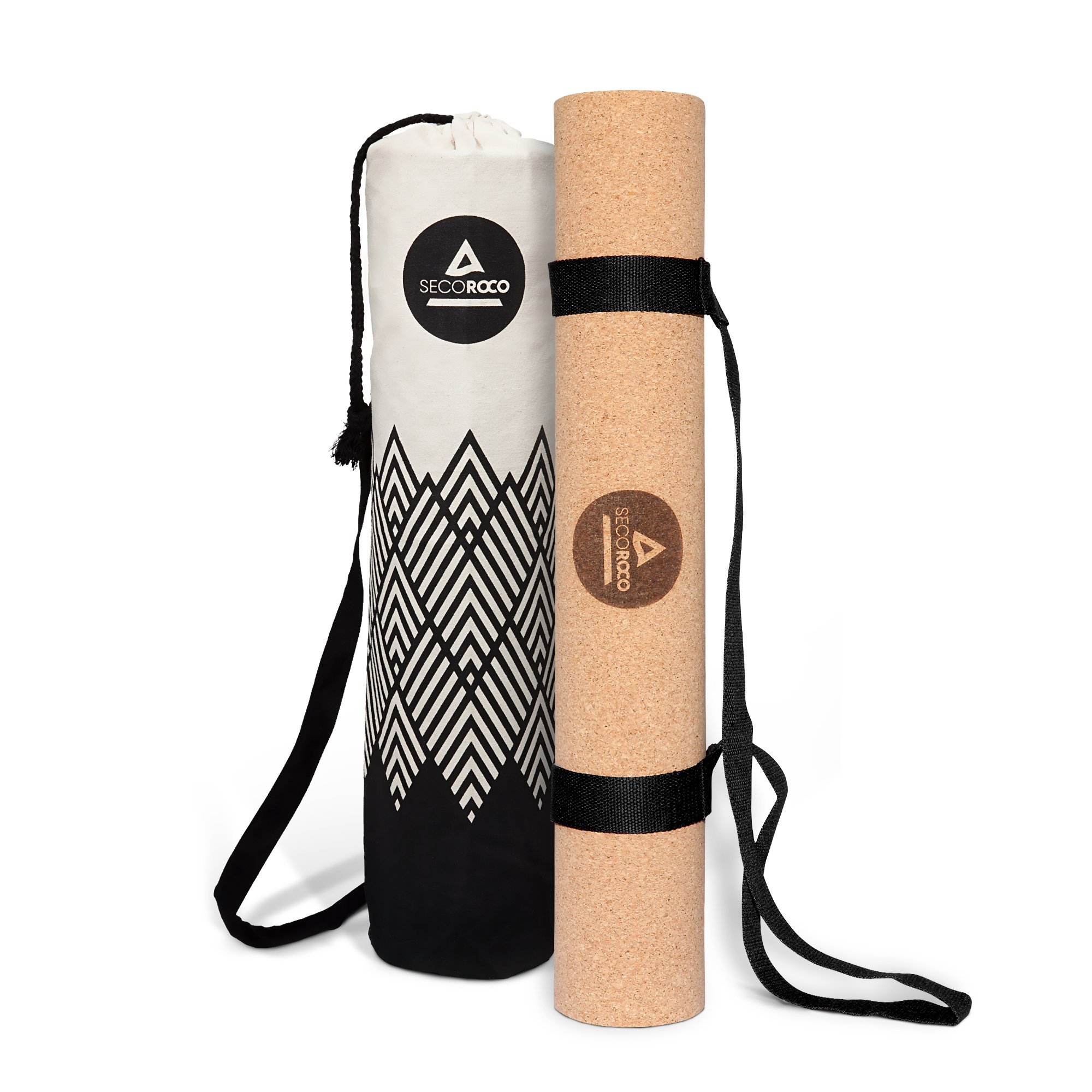Yoga mat made of cork and rubber, 4mm thickness, environmentally friendly and non-slip materials, included durable yoga bag made of canvas