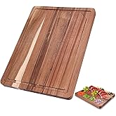 Cutting Boards,20"L x 15"W Acacia Wooden Cutting Board for Kitchen,Wood Chopping Board with Juice Groove and Sorting Compartment,Pre-Oiled Carving Tray Charcuterie Board for Meat Cheese Fruit
