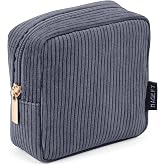 MAGEFY Small Makeup Bag for Purse Mini Cosmetics Bag Corduroy Cute Cosmetic Pouch for Women with Slip-in Pockets