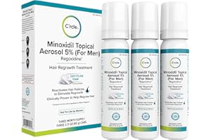 Minoxidil for Men Foam 5% – Unscented 3 Month Supply – Helps Restore Vertex Hair Loss & Thinning – 5% Minoxidil Foam For Men – Extra Strength Supports Hair Regrowth