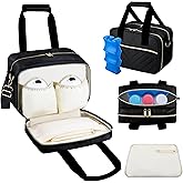 Breastmilk Cooler Bag with Ice Pack, Wearable Breast Pump Storage Bag, Insulated Bottle Travel Bag Compatible with Momcozy/Elvie/Willow, Fits Baby Bottles up to 9 Ounce with Shoulder Strap Black Mini