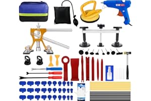 ZEUSFIRE Dent Puller Removal Kit for Cars 87pcs Paintless Dent Repair Tool Dent Remover Puller Kits Auto Body Hail Dent Pulling with Golden Lifter Bridge Dent Puller for Refrigerator Car Repaired
