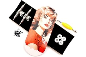 RACOFSB 36mm Pro Fingerboard with Wooden Finger Skateboard Deck Upgraded Finger Board Trucks Street Shape Bearing Wheels (Girl)