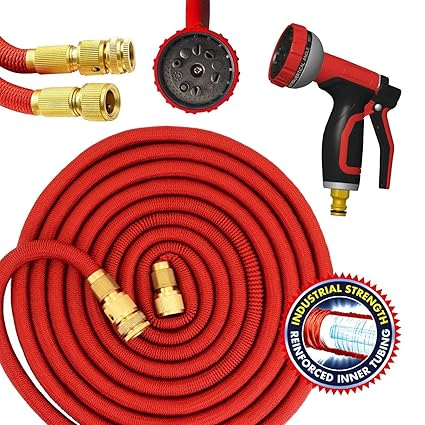 75Ft Red Parkland Red Garden Hose Pipe Expandable Magic Hose Stretch Hosepi