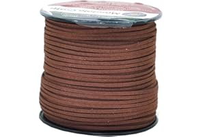 Mandala Crafts Faux Suede Cords Dark Brown Leather Cords for Jewelry Making - 2.65mm Leather Laces Leather Strips Flat Vegan Leather Strings for Dream Catchers Supplies