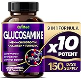 GriMed Glucosamine 12,000mg - X12 Power with MSM, Chondroitin, Collagen, Turmeric for Joint Wellness, Strong Bones, Cartilage Support