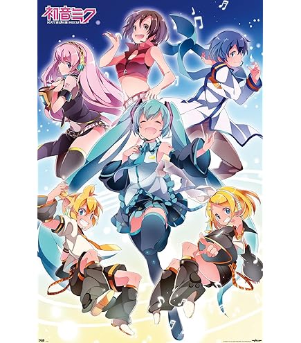 Amazon.com: Hatsune Miku - Yellow Group Wall Poster, 34L x 22.4W