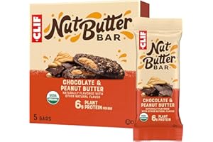 CLIF BAR CLIF Nut Butter Bar - Chocolate Peanut Butter - Energy Snack Bars - Non-GMO - USDA Organic - Plant Based - Low Glycemic - 1.76 oz. (5 Pack)