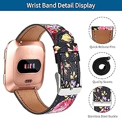 BOTNUW Leather Bands Compatible with Fit bit Versa
