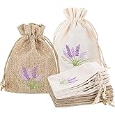 AOZUO 12 PCS Lavender Bags, Sachet Empty Bags Small Jute Bag with Drawstring Cotton Linen Pouch for Filling Spice Jewellery Wedding