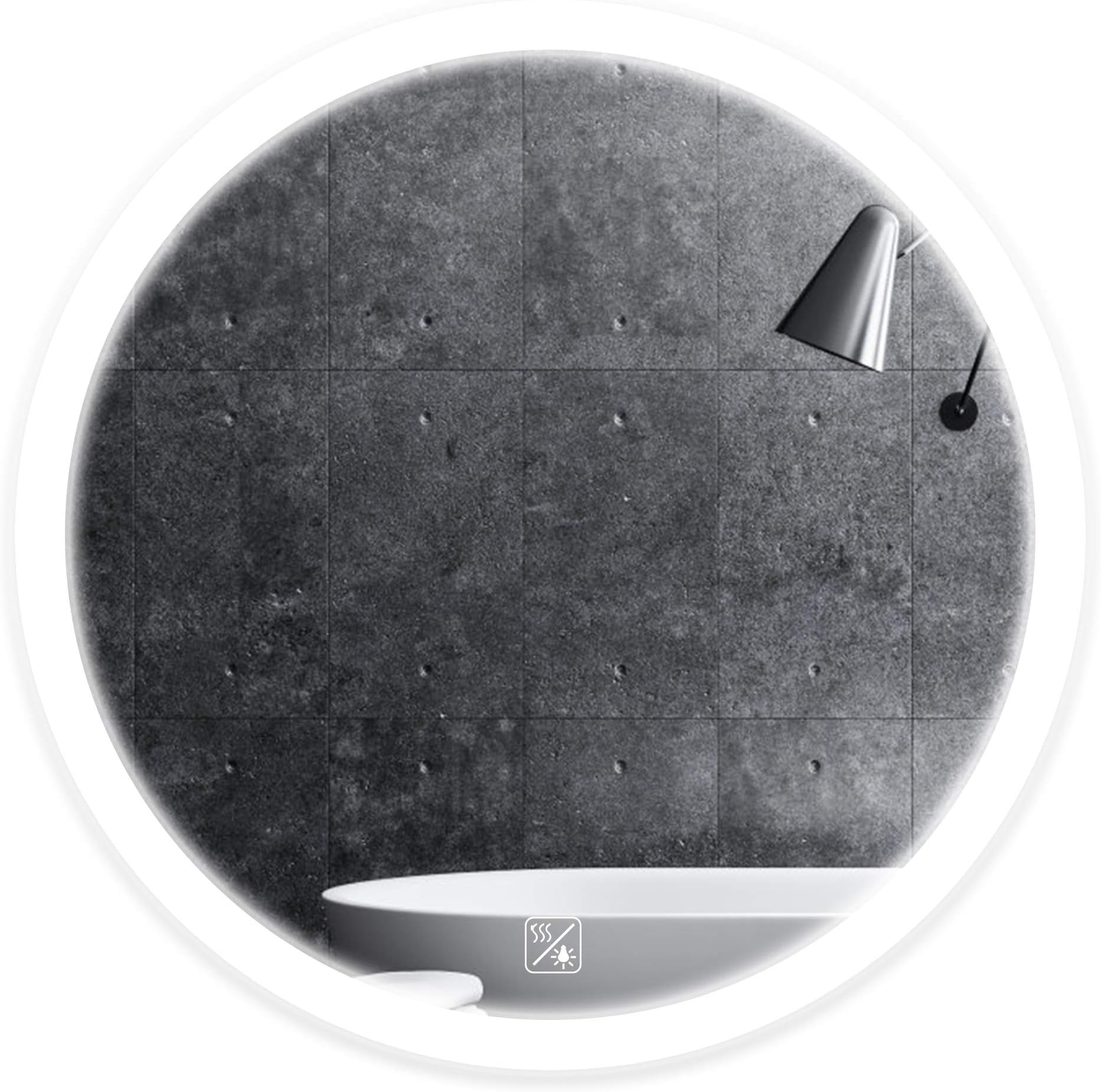 SL4U 24 Inch Round LED Wall Mirror with Lights | Bathroom Vanity Make Up Mirror with Touch Button and Defogger | YSJ-A004