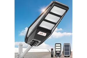VIPZON 4800W Solar Street Lights Outdoor - Solar Lights Outdoor Waterproof, 7000K LED Solar Parking Lot Lights Commercial Dusk to Dawn, Street Lights Solar Powered Motion Sensor for Street, Outside, Yard