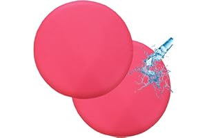 DEBRUYNE ANWUCHEN Stool Covers Round, 2 Pack Waterproof PU Leather Round Bar Stool Covers Anti-Slip Round Bar Stool Seat Covers with Elastic Bands Durable Round Chair Cover for 13-14 Inch Round Chair (Red)