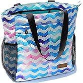 ESVAN Original Floral Tote Bag Large Shoulder Bag with Multi Pockets for Gym Travel Beach Daily Bags