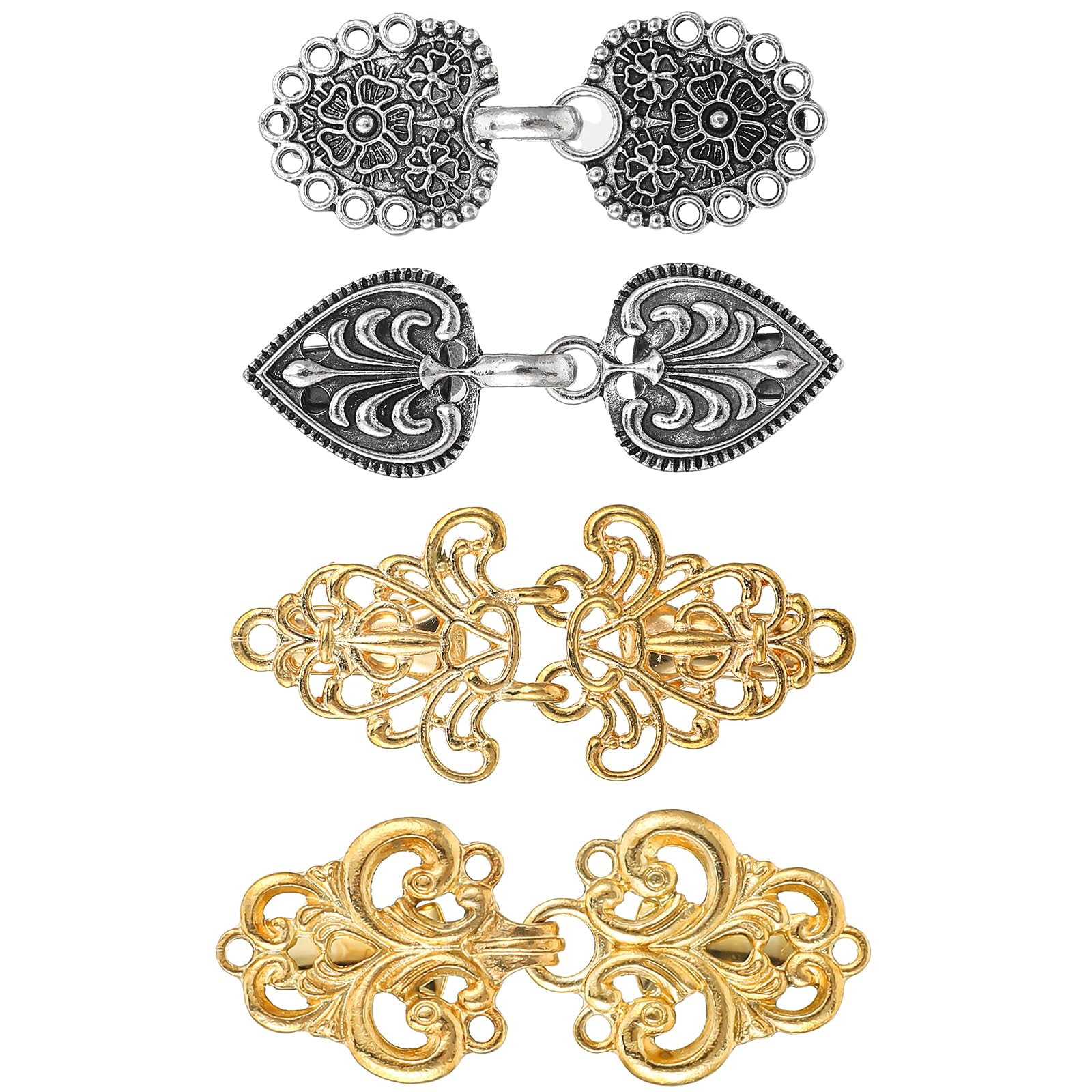 Photo 1 of 4 PCS Sweater Clips, Vintage Shawl Clips Cloak Clasp Back Dress Clip Clothes Clip to Tighten Sweater Clasps and Closures for Cardigans Waist Cincher-Clip for Women Clothing Shirt