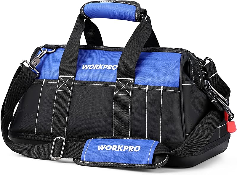 WORKPRO 16 Inch Tool Bag 600D Polyester Heavy Duty with Waterproof Base