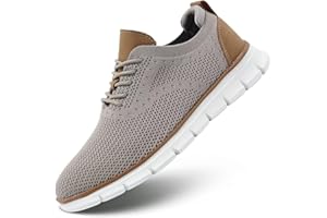 VJAMAM Mens Oxfords Lace-Up Lightweight Casual Walking Shoes Dress Shoes Fashion Sneakers Walking Shoes