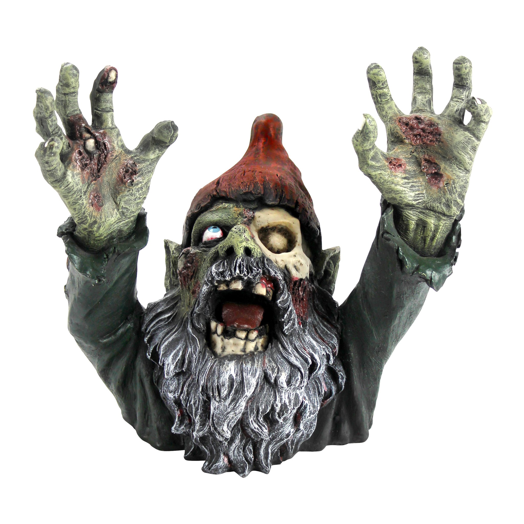 Design Toscano CL6565 Zombie Gnombie Gothic Decor Garden Gnome Graveyard Statue, 28 cm, Polyresin, Full Color