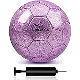 OKWUYiK Size 3 4 5 Glitter Pink Gold Purple Soccer Ball with Pump Youth Toddler Soccer Ball for Kids Aged 4-6 6-8 8-12 Training Ball for Teens Boys Girls