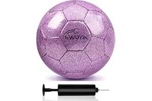 OKWUYiK Size 3 4 5 Glitter Pink Gold Purple Soccer Ball with Pump Youth Toddler Soccer Ball for Kids Aged 4-6 6-8 8-12 Training Ball for Teens Boys Girls