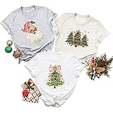 Christmas Sweatshirts for Women, Cute Christmas Crewneck Sweatshirt, Retro Santa & Christmas Tree Sweaters for Women