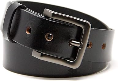 heavy duty black leather belt