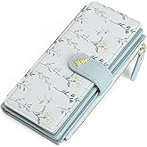 GAEKEAO Womens Wallet RFID Blocking Trifold Large Capacity Ladies Vegan Leather Wallet Floral Multi Card Holder Organizer