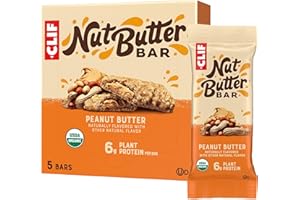 CLIF BAR CLIF Nut Butter Bar - Peanut Butter - Energy Snack Bars - Non-GMO - USDA Organic - Plant Based - Low Glycemic - 1.76 oz. (5 Pack)