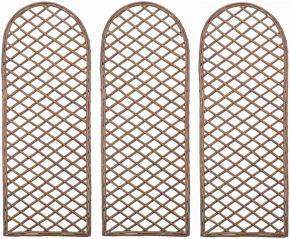 Selections Willow Garden Trellis with Curved Top 120x45cm Pack of 3