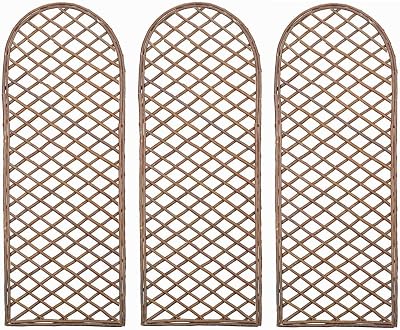 Selections Willow Garden Trellis with Curved Top 120x45cm Pack of 3