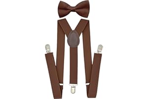 trilece Child Kids Boys Girls Suspenders Bow Tie Set Adjustable Y Back Toddler Baby Infant Suspender Bowtie