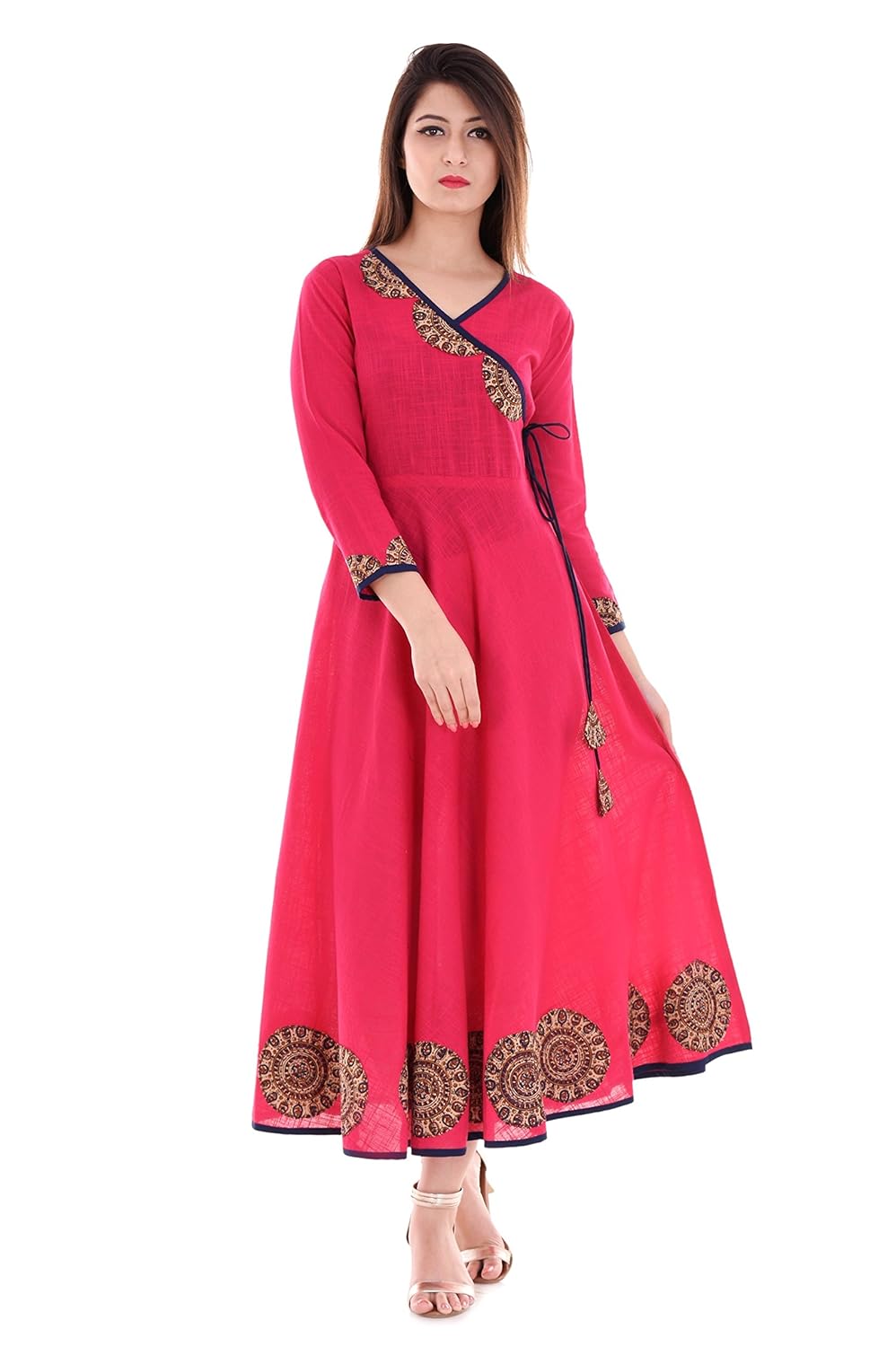yash gallery women's patchwork anarkali flared kurta