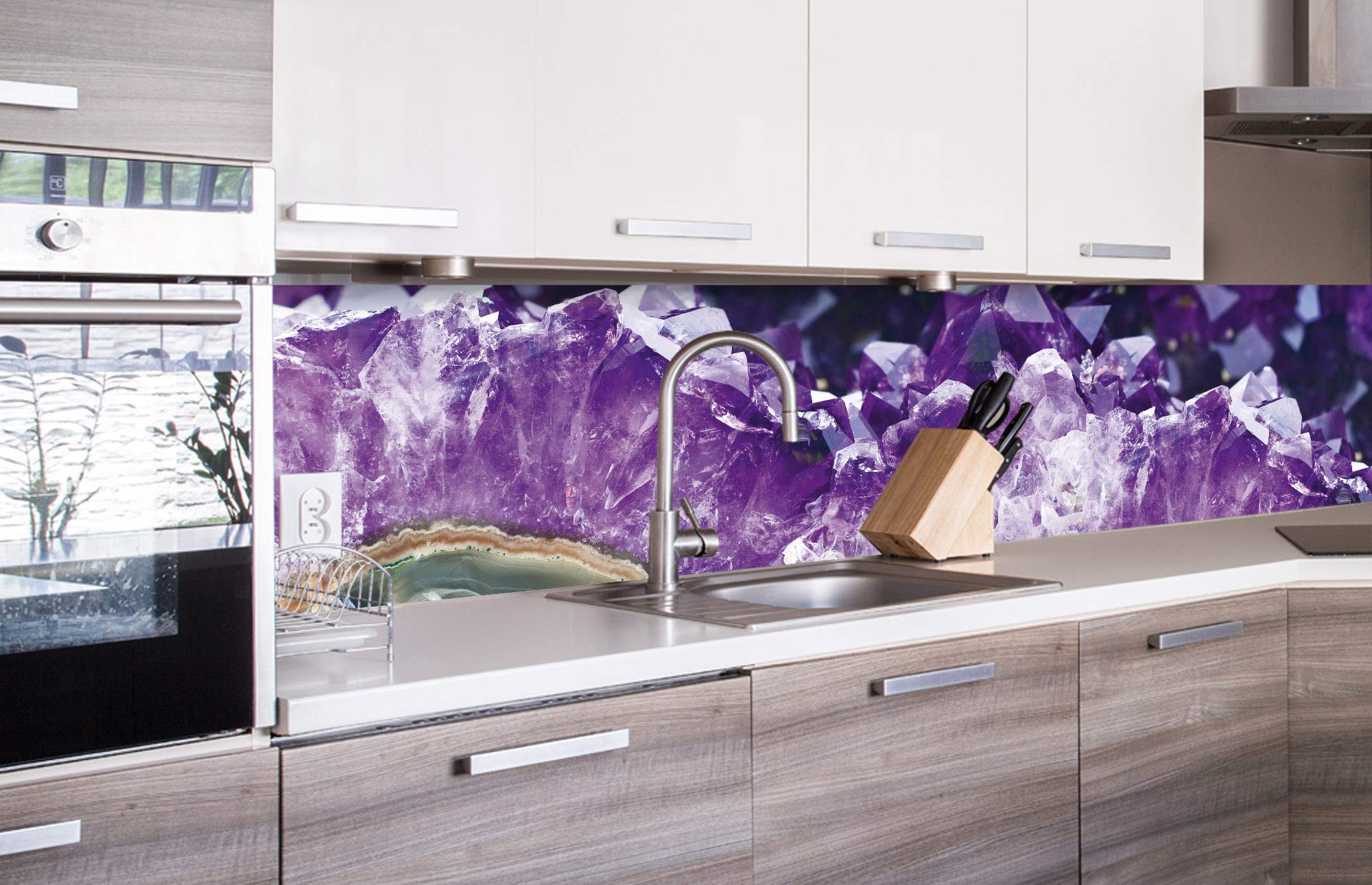 DIMEX LINE Peel and Stick Kitchen Backsplash Sticker Amethyst | Waterproof Decorative Wall Foil for Kitchen | Made in EU - 260.00 × 60.00 cm