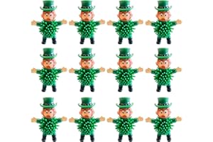 CHERISLPY 12Pcs St Patrick's Day Mini Leprechaun Toys,Squeeze Porcupine Toys Stress Relief Fidget Toy for Kids Boys St Patrick's Day Party Favor,Home Decor(Old Men)