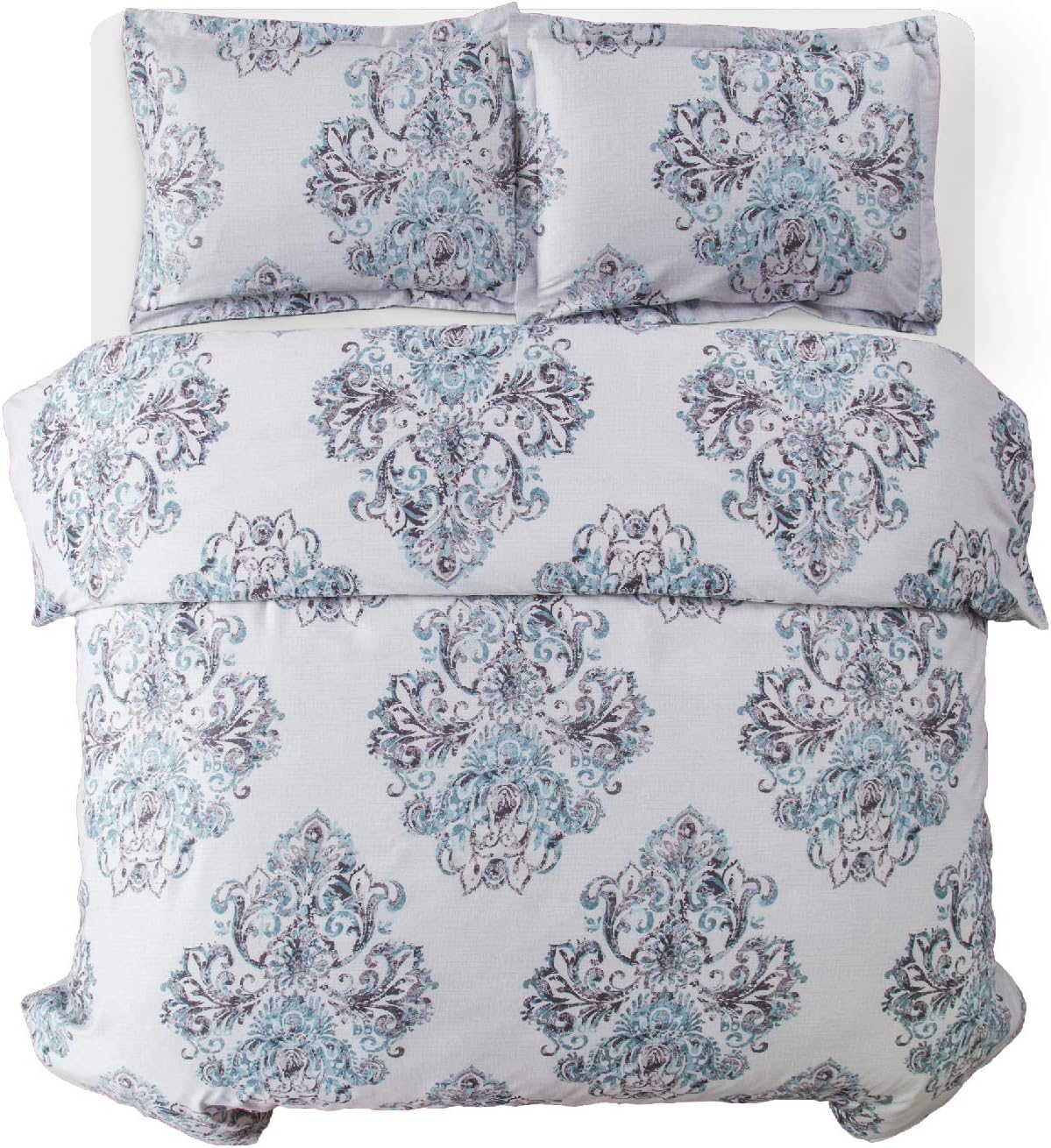 Bedsure Damask Bedding Comforter Sets Full/Queen Size 88x88