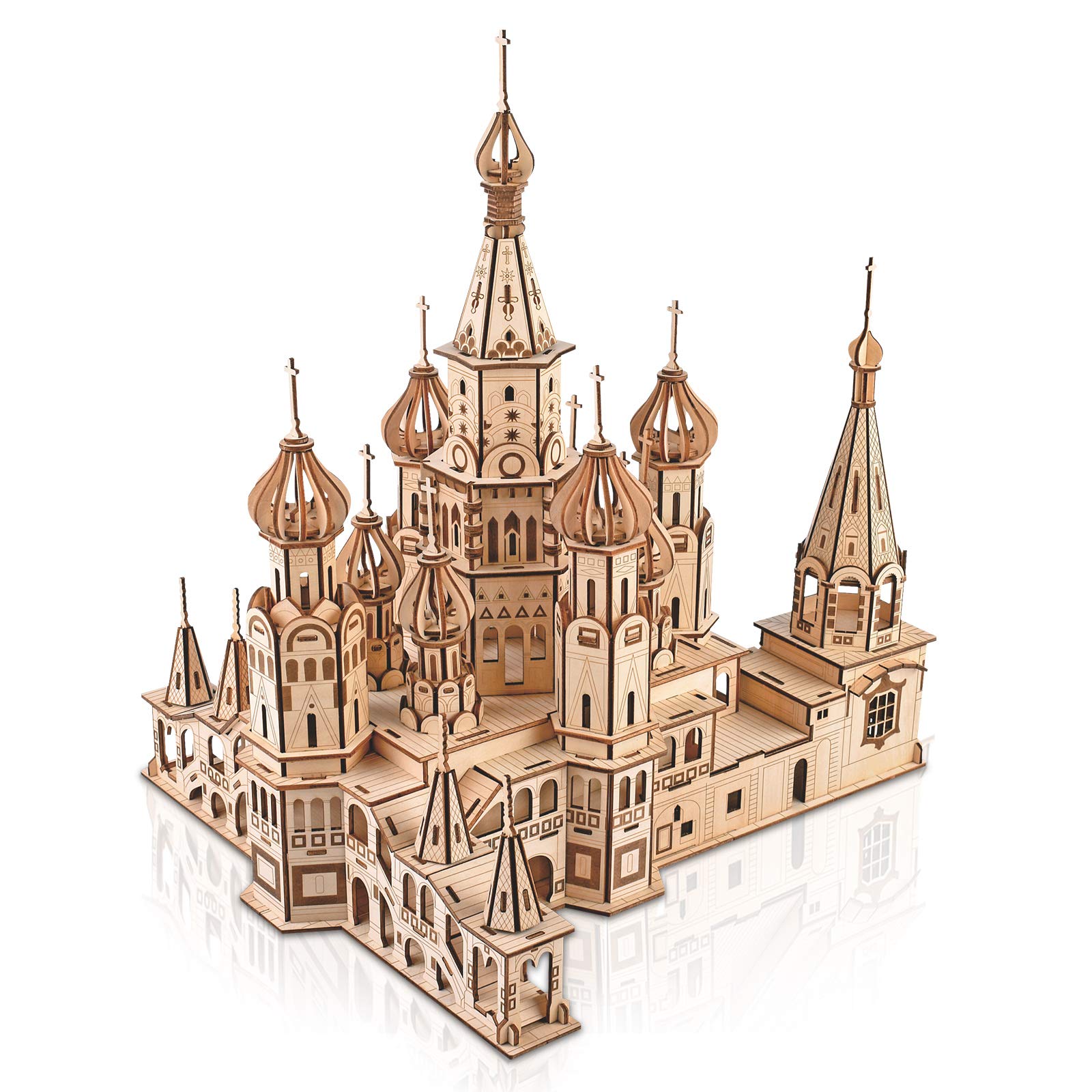 GuDoQi Architecture Model Kit St. Basil's Cathedral, 3D Wooden Puzzle for Teens Adults to Build, Make Your Own Woodcraft Kit, Gift Idea for Birthdays Christmas Father's Day