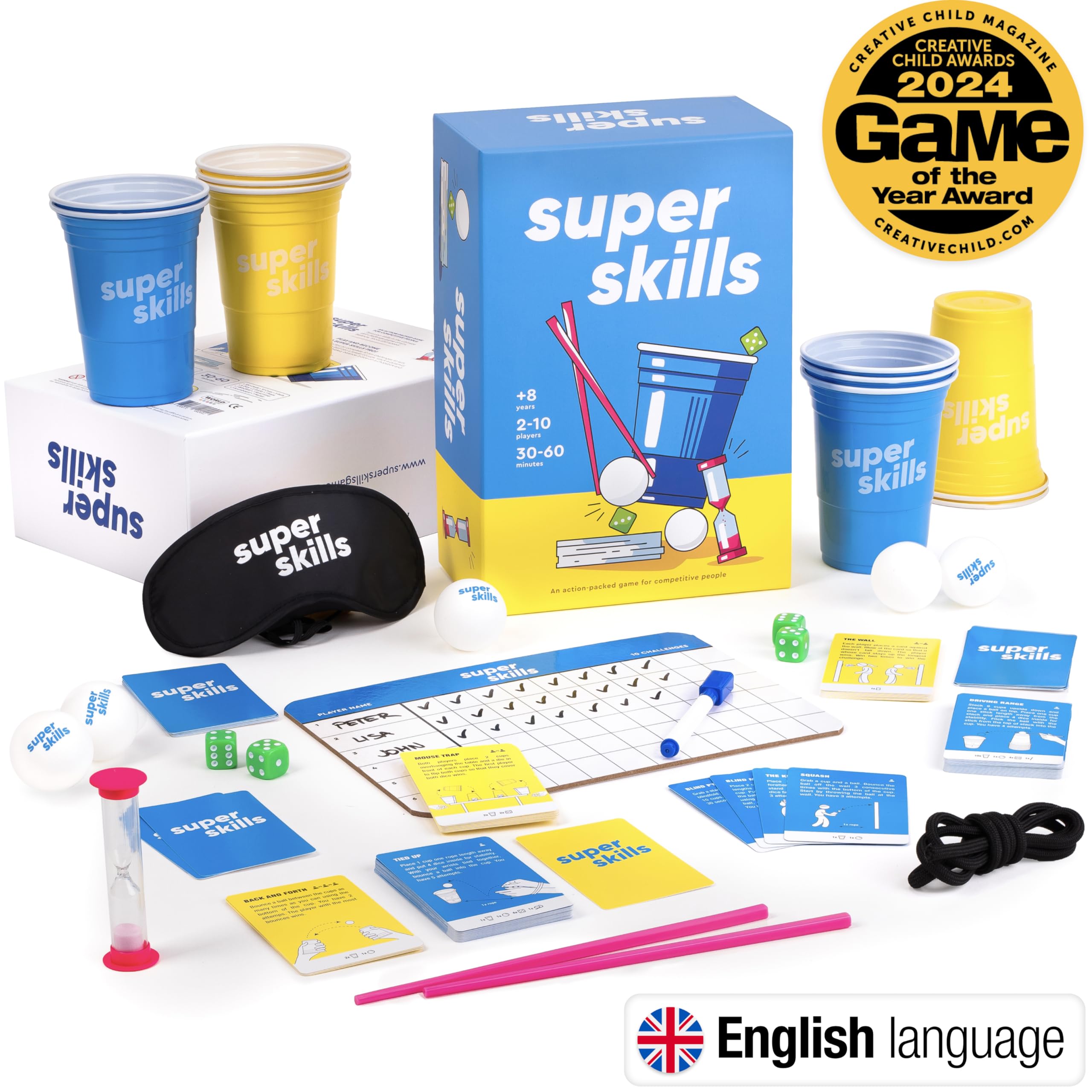 Super Skills - Action Game for Competitive People - Beat Your Friends at 120 Challenges - Fun Group Activity for Family Night or Party with Kids, Teen